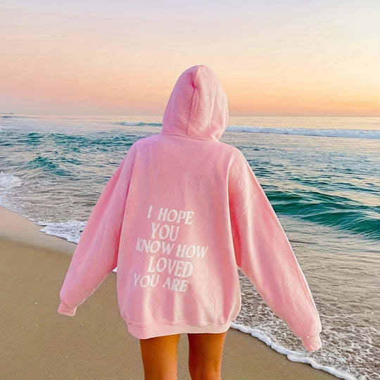 White Fox Style Cozy Script Pullover Hoodie