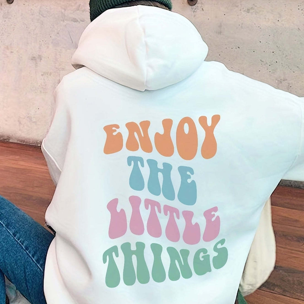 White Fox Style Cozy Script Pullover Hoodie